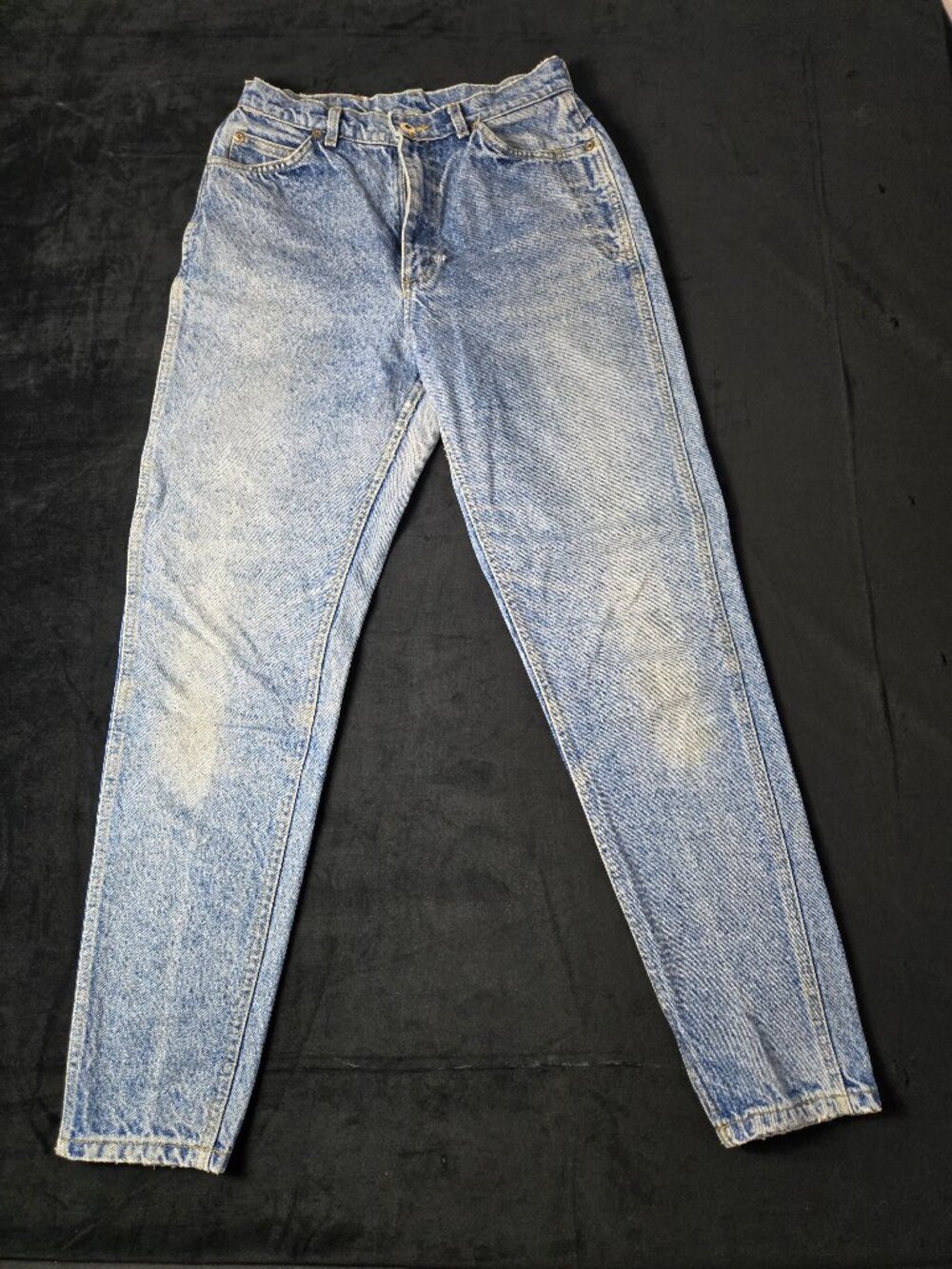 Vintage Lee Women's 11 Medium High Rise Acid Wash Mom Jeans 100% Cotton